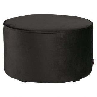 Sara Puff rund låg velvet anthracite