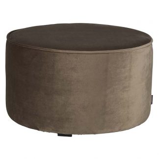 Sara Puff rund låg low velvet olivegold