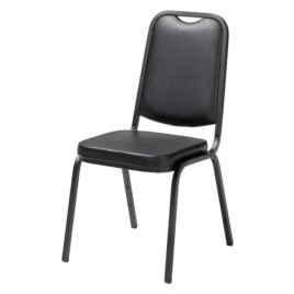 Style Stapelbar stol – svart vinyl/svart