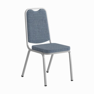 Style Stapelbar stol - blå tyg/silver