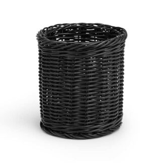 Bestickskorg ø15 cm, H15 cm svart rund