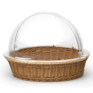 Brödkorg ø40 cm brun med roll top lock i polykarbonat