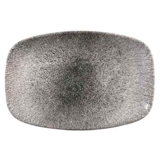 Tallrik flat Raku Quartz Black rektangulär