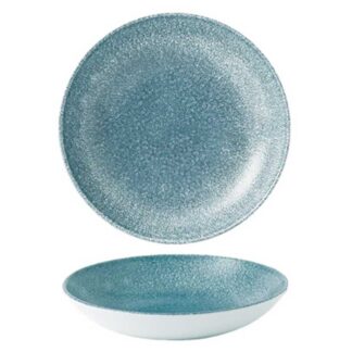 Tallrik djup Raku Topaz Blue Orbit evolve coupe