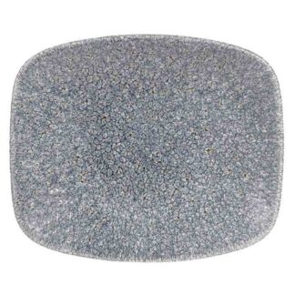 Tallrik flat Oblong Raku Topaz Blue rektangulär