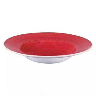 Tallrik djup med brett brem Stonecast Berry Red