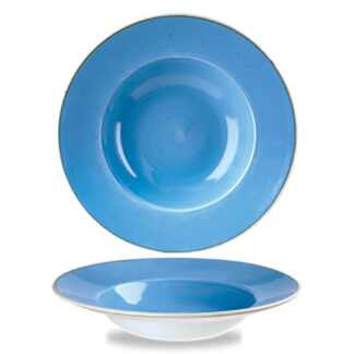 Tallrik djup med brett brem Stonecast Cornflower Blue