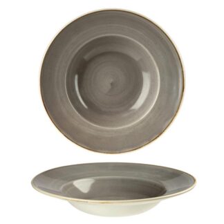 Tallrik djup med brett brem Stonecast Grey